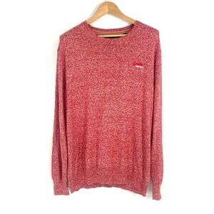Superdry Premium‎ Knitwear Co Red Sweater Mens 3XL Cotton Blend Casual